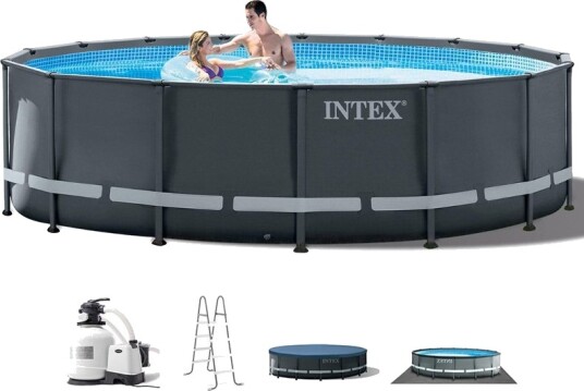 Intex Ultra XTR Premium Rundt Rammebasseng 549x132cm med sandfilterpumpe Intex Ultra XTR Premium Rundt Rammebasseng 549x132cm med sandfilterpumpe