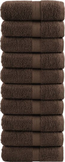 vidaXL Premium vaskehåndklær SOLUND 10 stk brune 30x30 cm 600 g/m² vidaXL Premium vaskehåndklær SOLUND 10 stk brune 30x30 cm 600 g/m²