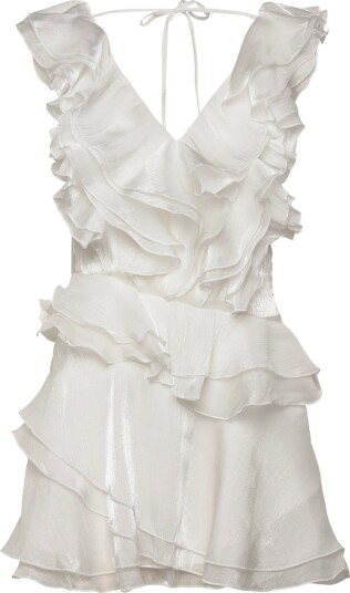 Gina Tricot Frill Mini Dress White 38