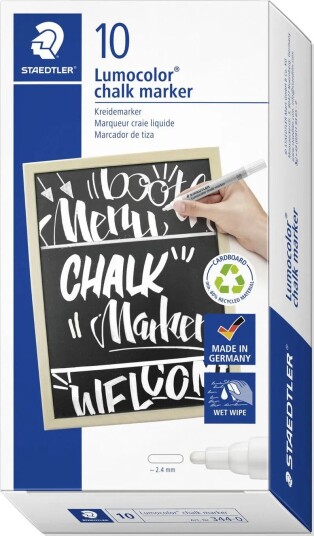 Staedtler 344-0, Hvit, Kule, 10 Stykker