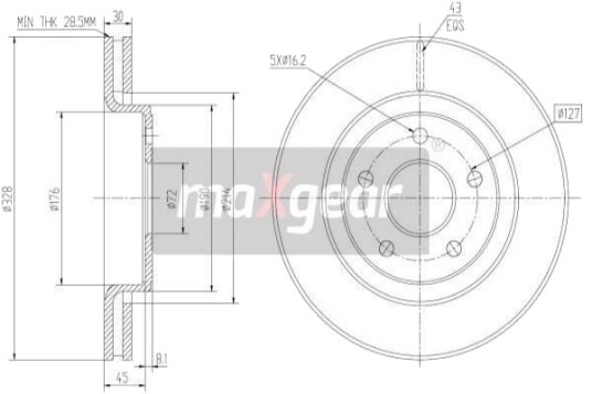 MAXGEAR 19 2323 Bremseskive
