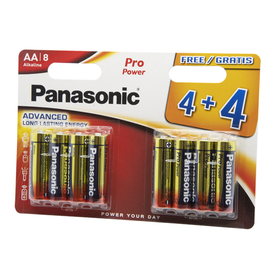 5st 8 Pack Panasonic Pro Power AA batterier