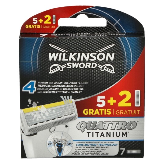 Wilkinson Sword Quattro Titanium Core Motion barberblader 7 pcs.