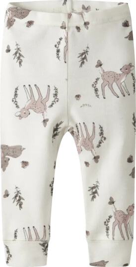 Name It Willitus ull leggings til baby snow white aop shadow gray (56) 56