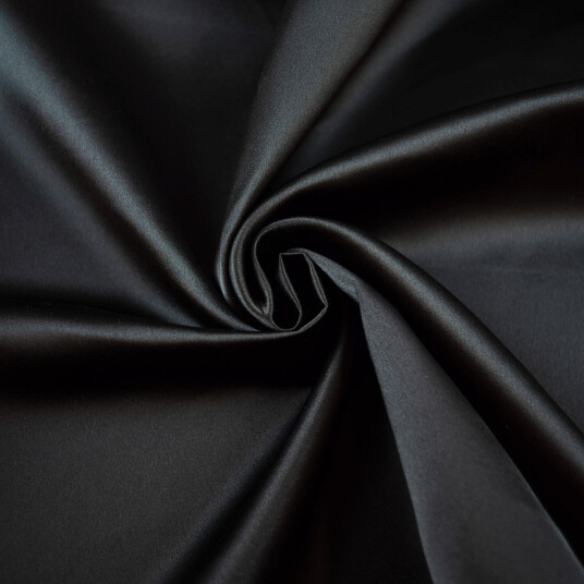 Heavy Crepe Backed Sateng, Silke Black