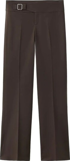 Mango Belt Straight Fit Trousers Brown 40