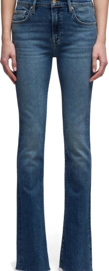 7 For All Mankind Bootcut Tailorless Tide Break With Raw Cut Blue 25 x 32