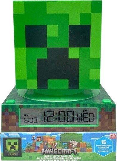 Minecraft 3D Lampe med Vekkerklokke