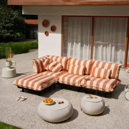 Fatboy king pillow 66x40 cm stripe orange creme Fatboy king pillow 66x40 cm stripe orange creme