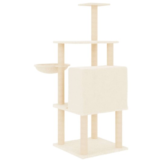 Vidaxl Kattetre Med Klorestolper I Sisal Kremhvit 132 cm Vidaxl Kattetre Med Klorestolper I Sisal Kremhvit 132 cm