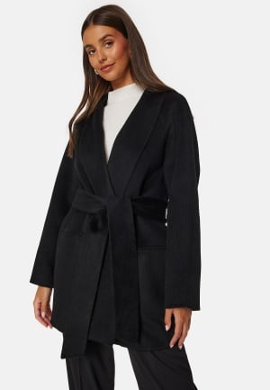 BUBBLEROOM Lilah Belted Wool Coat Black XL BUBBLEROOM Lilah Belted Wool Coat Black XL
