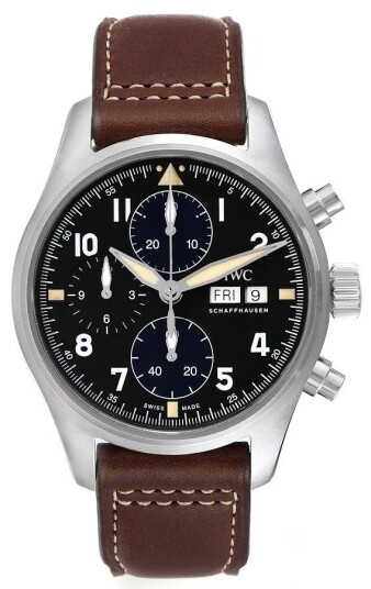 IWC Herreklokke IW387903 Pilots Spitfire Sort/Lær Ø41 mm