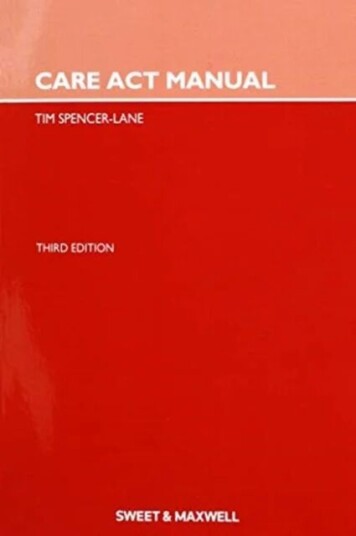Care Act Manual Av Tim Spencer-Lane
