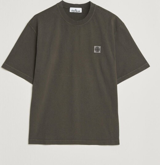 Stone Island Combed Organic Cotton T Shirt Coal Grey