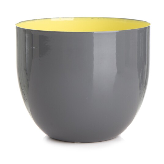 Enjoy Design Lysglass/skål grå/gul H:8cm