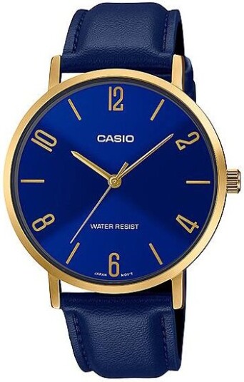 Casio Herreklokke MTP VT01GL 2B2UDF Classic Blå/Lær Ø40 mm Casio Herreklokke MTP VT01GL 2B2UDF Classic Blå/Lær Ø40 mm