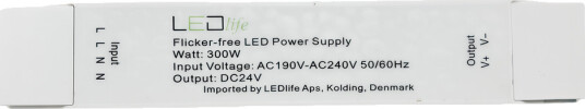 300W / 24V DC strømforsyning 12.5A IP20 innendørs Flicker free 300W / 24V DC strømforsyning 12.5A IP20 innendørs Flicker free