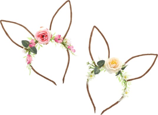 Hårbøyle Kaninører med Blomster