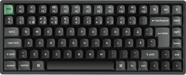 Keychron K2 Ultra 75% 8K Keychron Apex Red Gamingtastatur Uten Numpad Nordisk Svart K2U-J1-BO