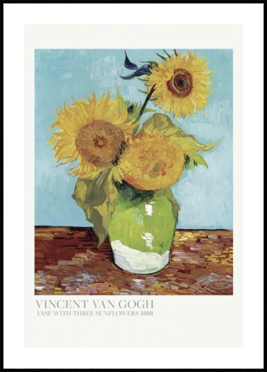 Vase With Three Sunflowers Plakat / 30x40