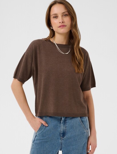 Saint Tropez Milasz Boxy Ss Pullover Brown XS