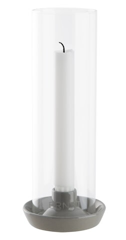 Ernst Lysestake med glassylinder Grå H23,5 cm