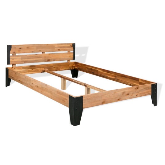 vidaXL Sengeramme heltre akasie 193x203 cm 8718475742746