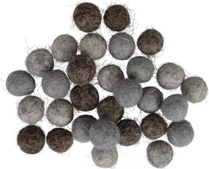 Creafelting Filtkuler 10mm Ass Grå Nyanser 30 stk