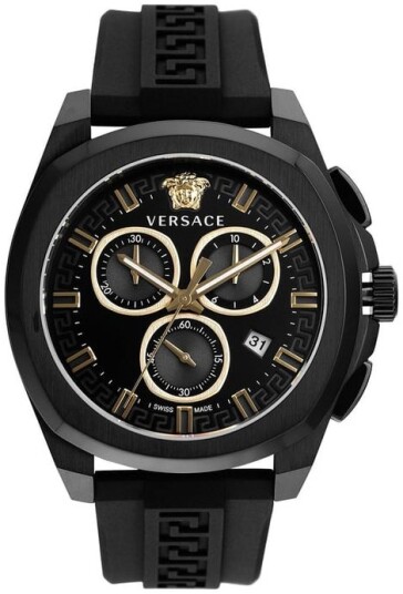 Versace Herreklokke VE7CA0523 Chrono Sort/Gummi Versace Herreklokke VE7CA0523 Chrono Sort/Gummi