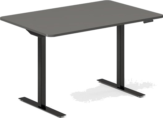 Hæve-Sænkebord Dna, Antracit 1200X800 Mm 2-Ben/Sort