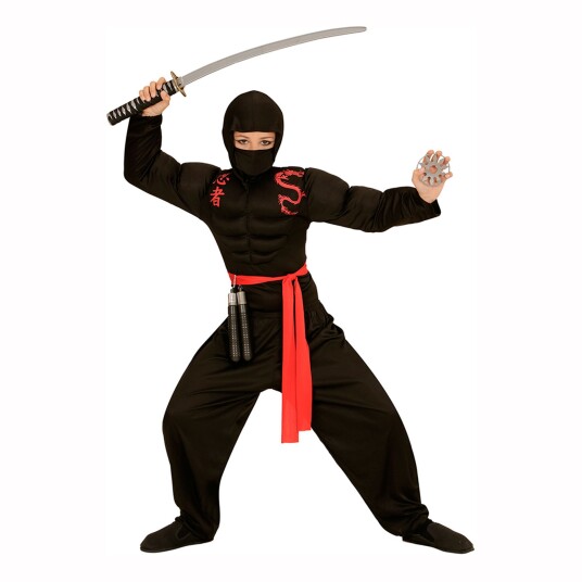 Widmann S.r.l. Ninja med Muskler Barn Karnevalskostyme  Medium