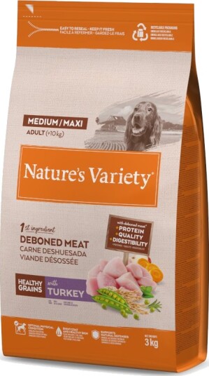 Nature’S Variety Tørrfôr Adult Nature'S Variety Healthy Grains Medium Maxi Kalkun 3 kg