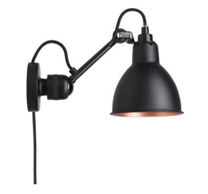 Lampe Gras N304 Vegglampe Matt Sort & Matt Sort/Kobber Med Ledning Lampe Gras N304 Vegglampe Matt Sort & Matt Sort/Kobber Med Ledning