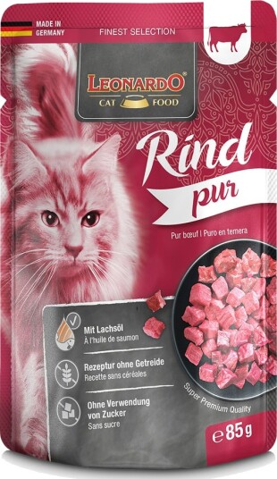 Leonardo Våtfôr Finest Selection Porsjonsposer Rent Storfekjøtt 16 X 85 G Leonardo Våtfôr Finest Selection Porsjonsposer Rent Storfekjøtt 16 X 85 G