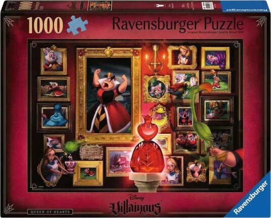 Ravensburger Disney Villainous Puslespill 1000 brikker Queen of Hearts