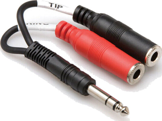 Hosa YPP-117 aStereo Breakout Kabel 1/4 "TRS to Dual 1/4-TSF Hosa YPP-117 aStereo Breakout Kabel 1/4 "TRS to Dual 1/4-TSF