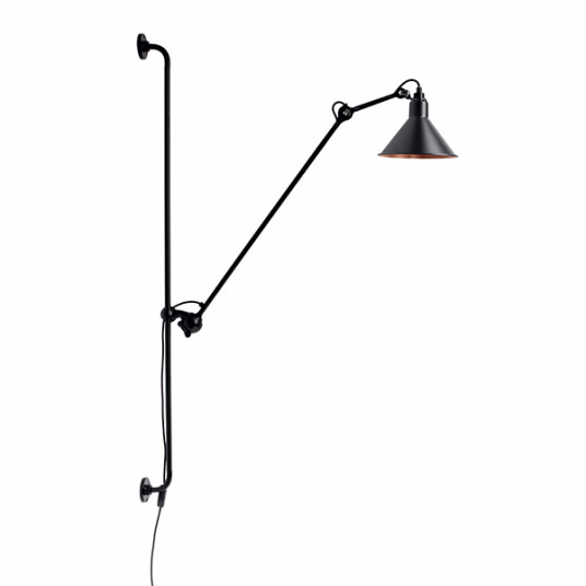 Lampe Gras N214 Vegglampe Matt Sort & Matt Sort/Kobber