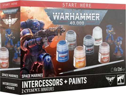 Warhammer 40,000 Space Marines Intercessors + Paint Set