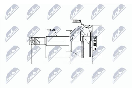 Nty Drivknute drivaksel NTY NPZ FR 032