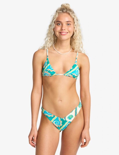 Billabong Salty Waves Rev Mini Slide Tri - Green - XL