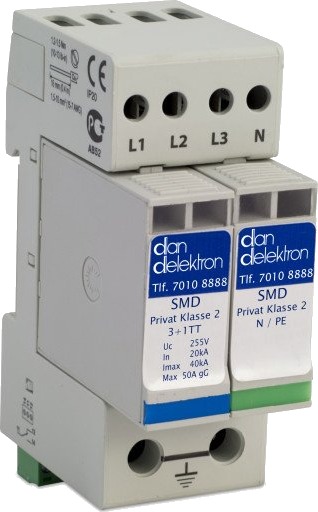 Dan Delektron Transientbeskyttelse SMD Klasse 2 Privat, Smal Kun 2 Moduler