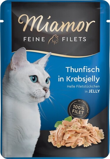Miamor Våtfôr Fine Filéter I Gelè Tunfisk I Krepsegelè 6 X 100 G