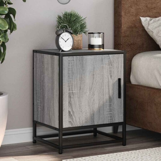  Nattbord 2 stk grå sonoma 40x31x50 cm konstruert tre og metall 8721102837753