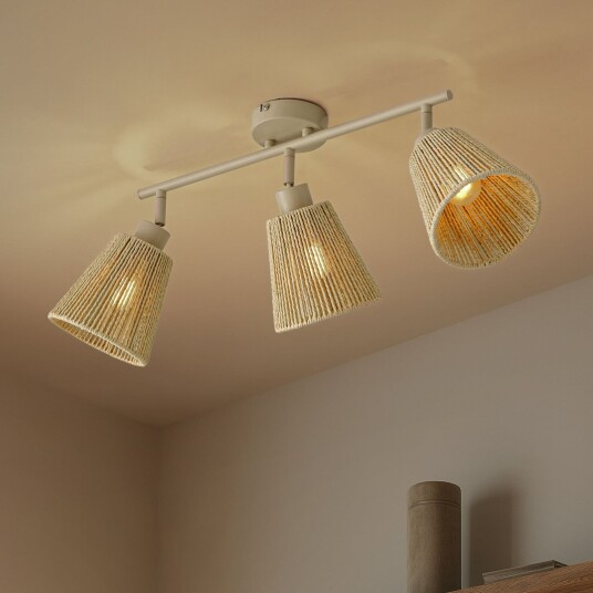 Taklampe Lindby Anuva dimmbar Beige Stue Papir / kartong Skandinavisk 13 25 Beige