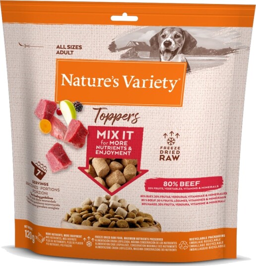 Nature’S Variety Nature'S Variety Frysetørkede Topper Til Hunder Oksekjøtt 120 G