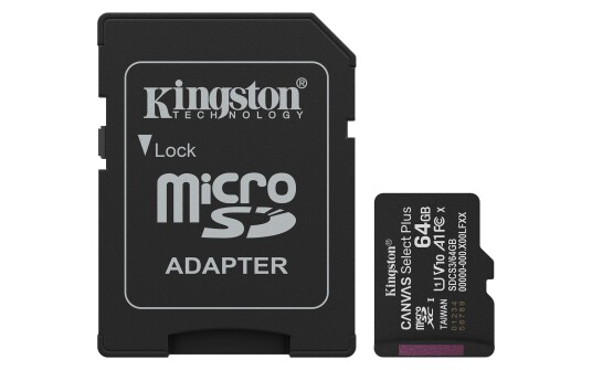 Kingston 64GB microSDXC Canvas Select Plus Gen3 100MB/s A1 C