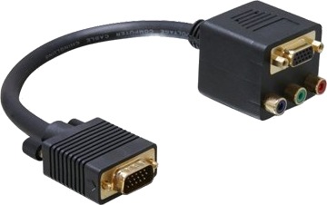 Delock Vga Adapter Hd 15 Vga Hann Til Hd 15 Vga Rca Hunn 20 Cm