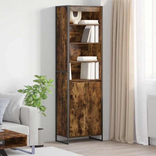 Høye Skap 2 pcs Røyk Eik 60 x 36 x 300 cm Konstruert tre Høye Skap 2 pcs Røyk Eik 60 x 36 x 300 cm Konstruert tre