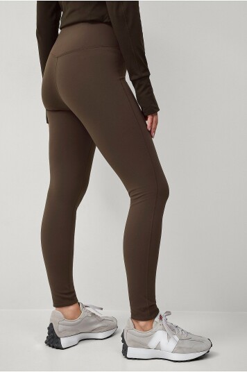 Ellos Studio Treningstights Warm Tights Flat Front Core Brun
