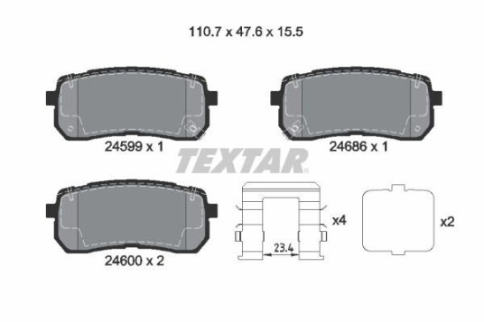 Bremseklosser TEXTAR 2459904 Bremseklosser TEXTAR 2459904